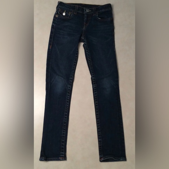 True Religion Girls Jean Pant - Med. Blue - Straight Leg - Size 10- EUC - Picture 1 of 5